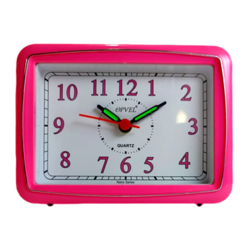 STLYZ Plastic Table Alarm Clock for Home & Office - 12.5 × 4 × 9.5 cm (Pink)