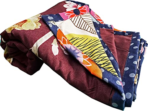 GRINAF Soft Reversible Cotton dohar/Thin Blanket for AC Room and mild Winters (Vine Bail+patta, Single)