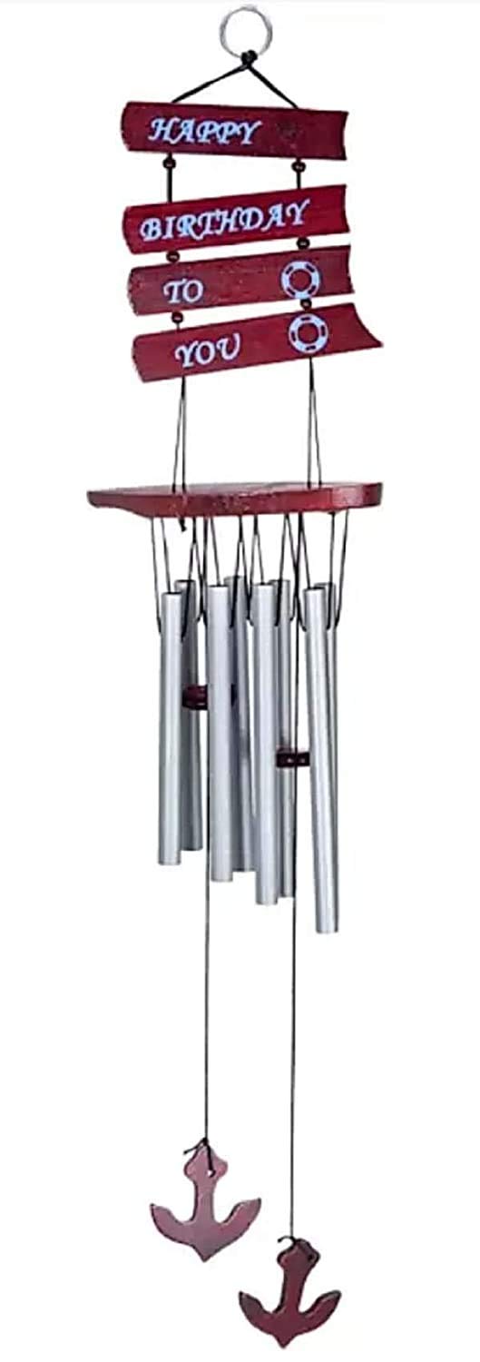 BANSIGOODS Wind Chime Hanging Happy Birthday Vastu Feng Shui/Love Wind Chime for Home Good Sound Quality Positive Energy Good Luck - 24 Inch