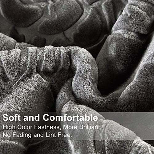 COMFORT PLANET 500 TC Winter, Mild-Winter Solid, Floral Light Weight Super Soft Warm Mink Single Bed Blanket for Winter, Lightweight (Grey, Single Bed - 85x60 Inch)