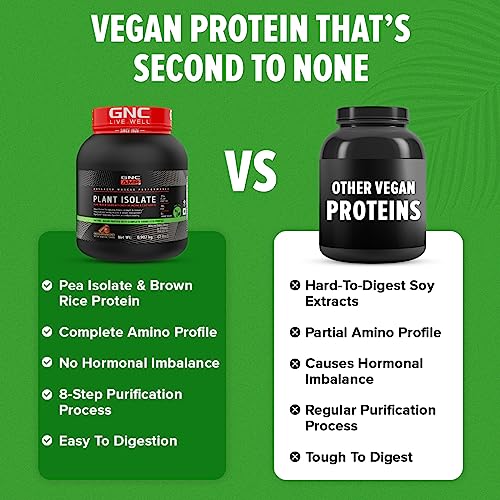 GNC AMP Plant Isolate Protein | 2 lbs | 26 Servings| Vegan Protein | Vegan, Lactose Free & Soy Free |DigeZyme® For Easy Digestion | Active Lifestyle | Healthy Muscles | 25g Plant Protein | 10g EAA | Chocolate Hazelnut