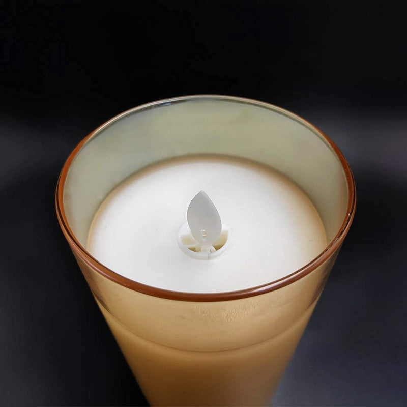 Yinuo Candle Flameless Led Candles Flickering, Real Wax Fake Wick Moving Flame Faux Wickless Pillar Battery Operated Candles With Timer Remote Glass Effect For Festival Wedding Home Party Décor