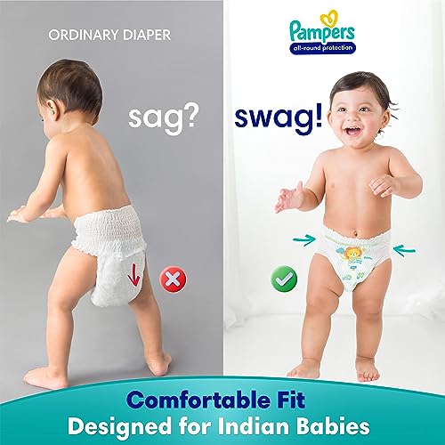 Pampers All round Protection Pants, Medium size baby diapers (MD) 42 Count, Anti Rash diapers, Lotion with Aloe Vera