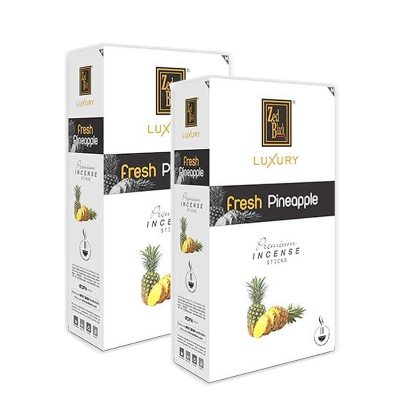 Zed Black Luxury - Pineapple Incense Sticks - Pack of 2 (Total 24 Small Packets) - Fragrance Sticks