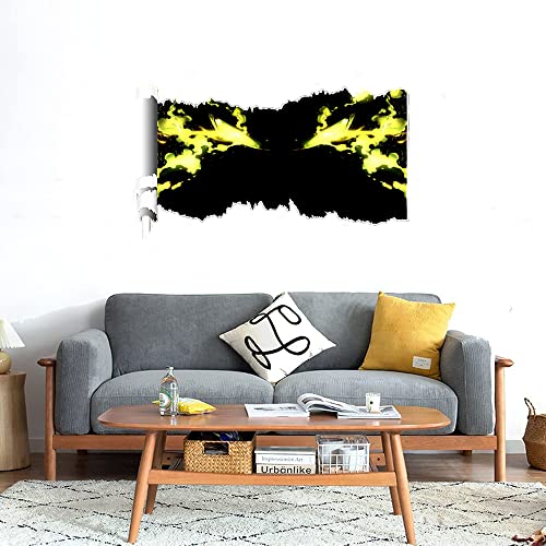 GADGETS WRAP Printed Wall Decal Sticker Scratched Paper Style Wall Decal (90cm x 50cm) - Spawn Yellow