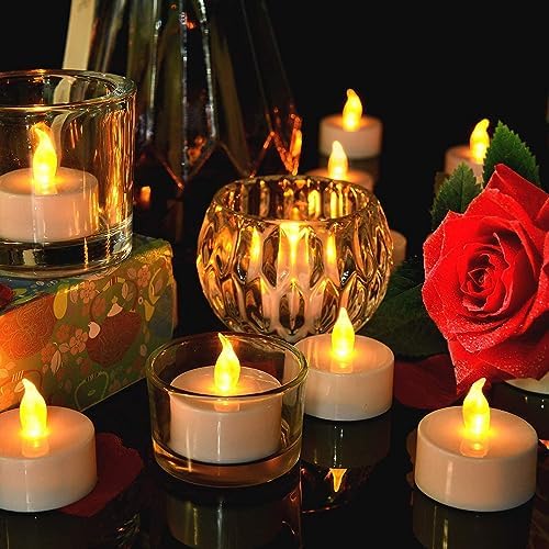 SHASHIKIRAN Led Tea Light Candles (Pack of 24) for Diwali Pooja & Christmas Decorations | Battery-Operated Flameless and Smokeless Decorative Lightings (Pack of 24)