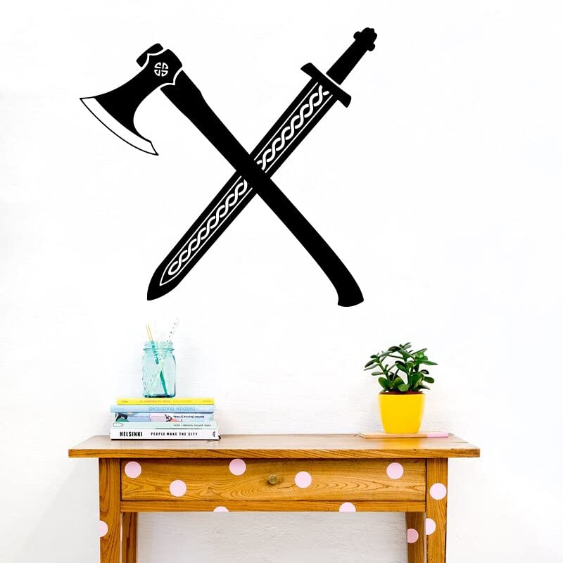 GADGETS WRAP Vinyl Decal Sticker Viking Weapons Axe Sword (Item Finish Size : 56cm x 53cm)