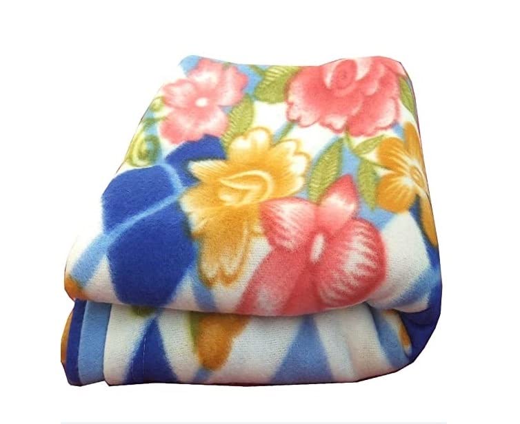 Fleece Printed 250 TC Polyester Single Bed Blanket (Multicolour) by Quality Product Hub