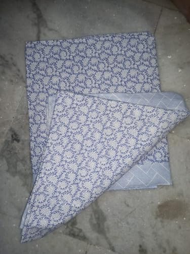 AVIDECO 100% FINE Cotton Beautiful Floral Thin Layer Soft Top Sheet/AC Summer Sheet (Top Sheet Size: 60x90) (Blue-F)