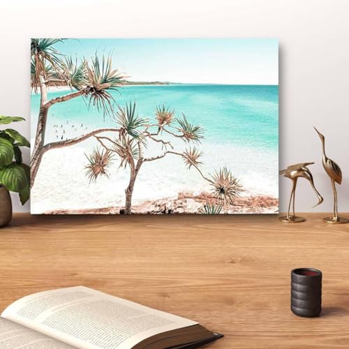 GADGETS WRAP Canvas Gallery Wrap Framed for Home Office Studio Living Room Decoration (14x11inch) - Summer On Stradbroke