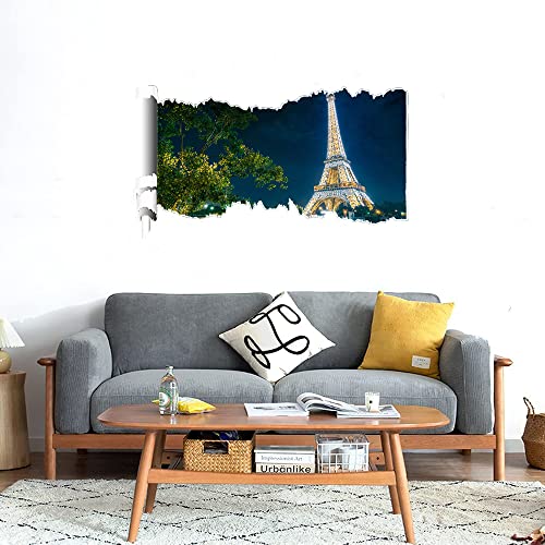 GADGETS WRAP Printed Wall Decal Sticker Scratched Paper Style Wall Decal (90cm x 50cm) - Paris Building