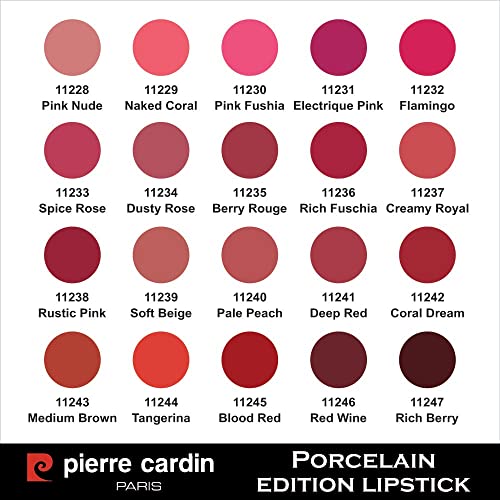 Pierre Cardin Paris, Porcelain Edition Rouge Lip Colour, Long Lasting Creme Lipstick, Long Lasting Crayon Lipstick, Creamy and Intense Pigment (236-Soft Beige)