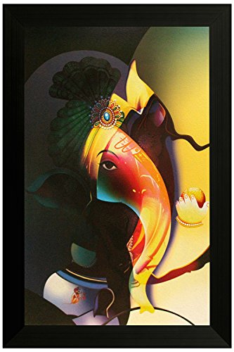 SAF paintings Special Effect Textured Ganesha Painting (SANFO130, 30 cm x 3 cm x 45 cm) SANFO130