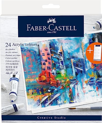 Faber-Castell 379024 CS Acrylic Colours 9ML Set of 24, Assorted