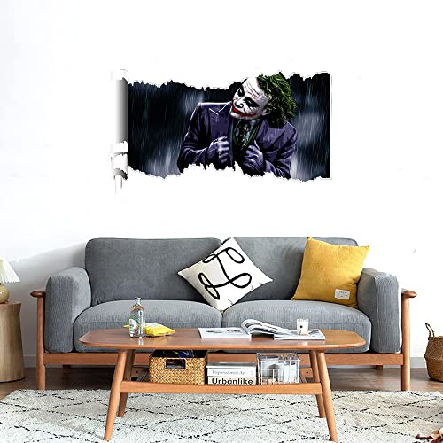 GADGETS WRAP Printed Wall Decal Sticker Scratched Paper Style Wall Decal (90cm x 50cm) - Joker in Rain