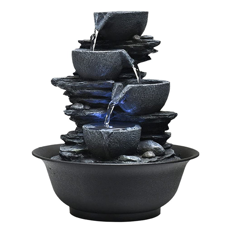 ATORSE® Water Fountain Fortune Feng Shui Waterfall Bedroom Ornaments Arts E