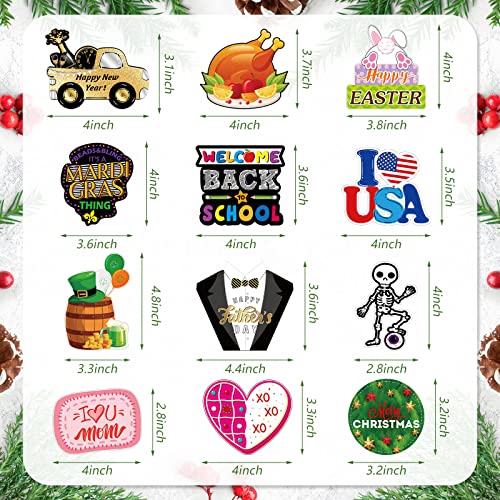 24 Pcs Holiday Magnets Halloween Thanksgiving Day Christmas Day New Year Valentine's Day St. Patrick's Day Refrigerator Magnets Mardi Gras Festival Fridge Dishwasher Locker Magnet