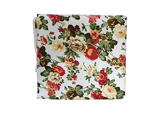 ROMAN HOME Flowers Print 40% Cotton & 60% Microfiber Single Bed Reversible AC Blanket/AC Dohar 240x210cm. (red ketera)