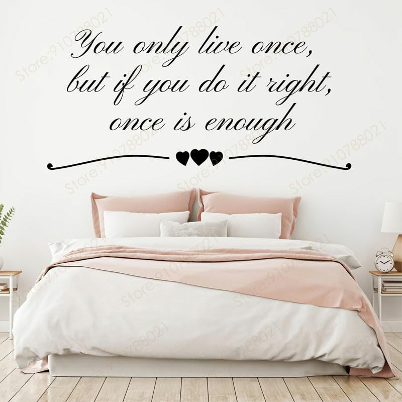 GADGETS WRAP Vinyl You Only Live Once Quotes Wall Sticker Vinyl Modren Home Decor