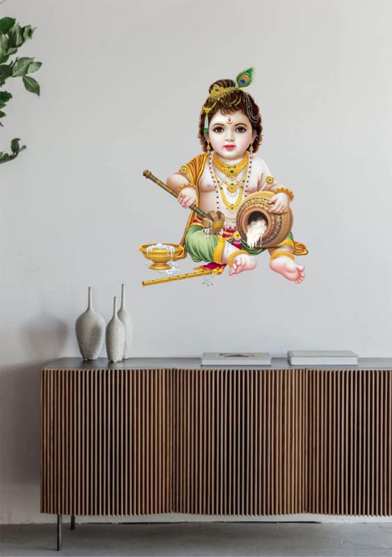 DreamKraft makhan chor Multicolour Vinyl Size 64 cm X 50 cm Wall Sticker