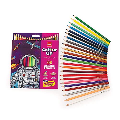 Cello Colourup Colour Pencil Set|Pack Of 24 Colour Pencils|Bright And Strong Colours Pencils|Non-Toxic Colouring Set|Safe Colour Pencils For Children|Colour Pencils|Diwali Gifts|Multicolor