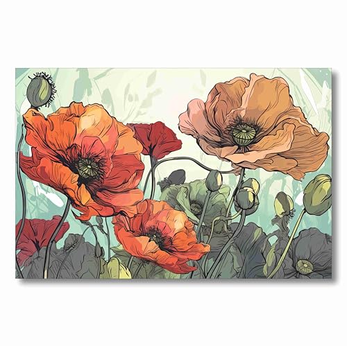 SAF paintings flower Painting | flower paintings for living room | flower painting for wall decoration | flower painting canvas 24 inch x 36 inch SANF-CR36