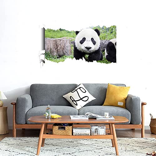 GADGETS WRAP Printed Wall Decal Sticker Scratched Paper Style Wall Decal (90cm x 50cm) - Cute Panda (2)