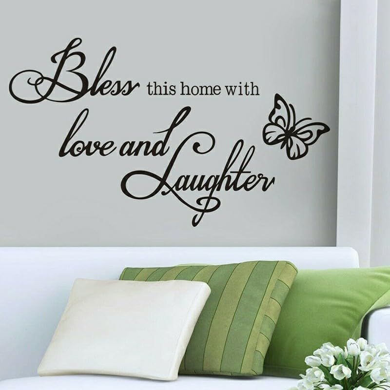 GADGETS WRAP Vinyl Bless This Home with Love Laughter Quotes Family Wall Sticker Vinyl