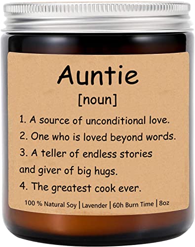 Auntie Noun Candle - Auntie Definition Candle - Auntie Candle - Auntie Gifts for Mother's Day - Birthday Gifts - Lavende Scented Candles Soy - Candle for Home Scented Lavender 8Oz