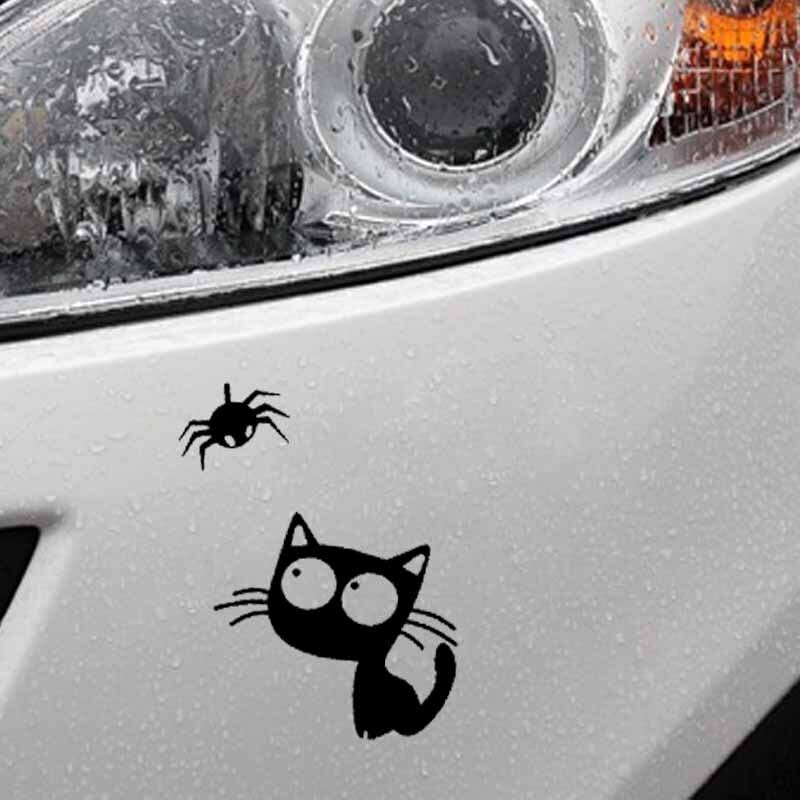 GADGETS WRAP Vinyl Wall Decal Sticker Cat and Spider Decal Vinyl Car Sticker Lovely