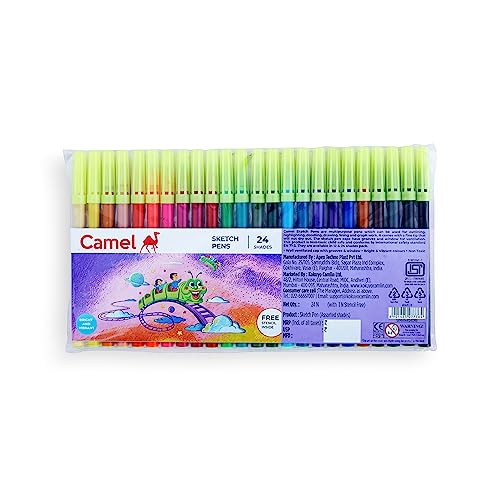 Camel Sketch Pens 24 Shades (Multicolor)