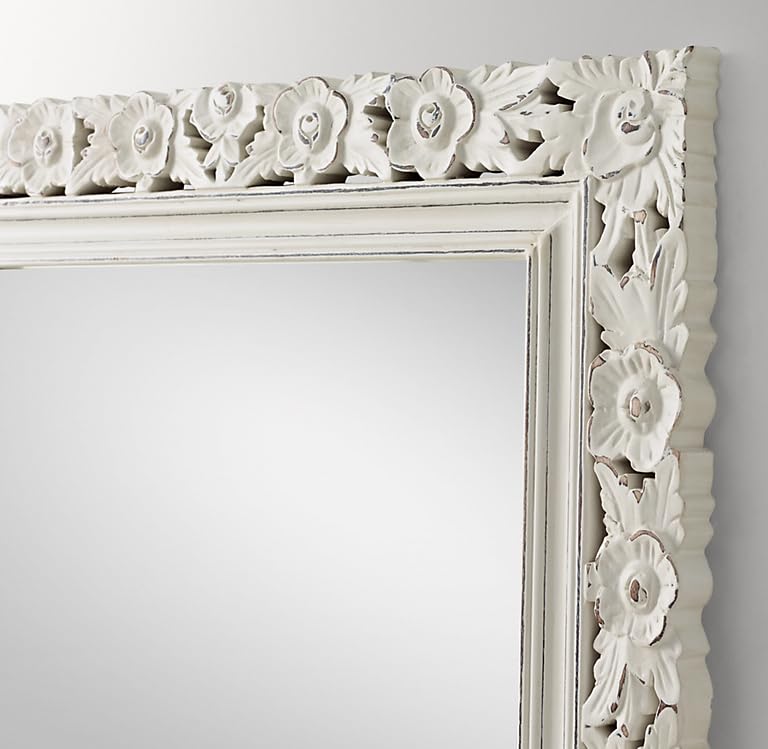 WoodIdea Wood Mirror Frame White wosh 72 X 30 Inch Only Frame with Out Mirror