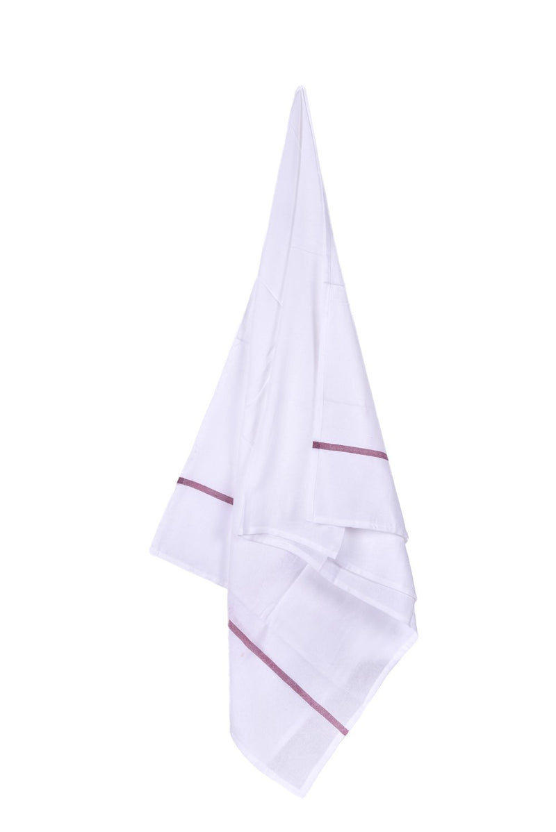 looms & weaves - 2 White Bath Towel - (60 X 30, Cotton), 200 Gsm