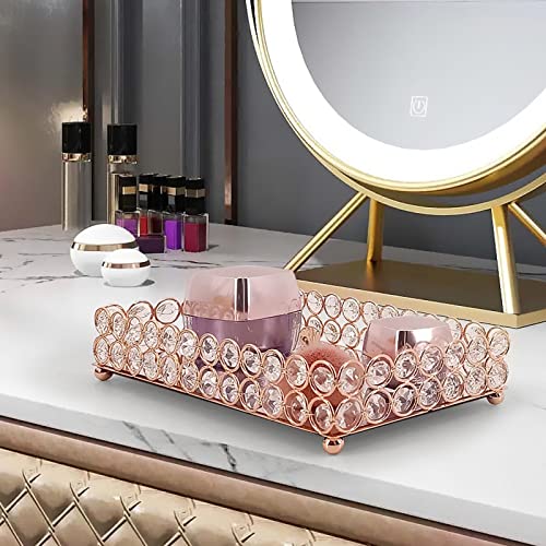 ATORSE® Mirrored Fruit Vanity Tray Storage for Wedding Wine Restaurant L Rose Gold