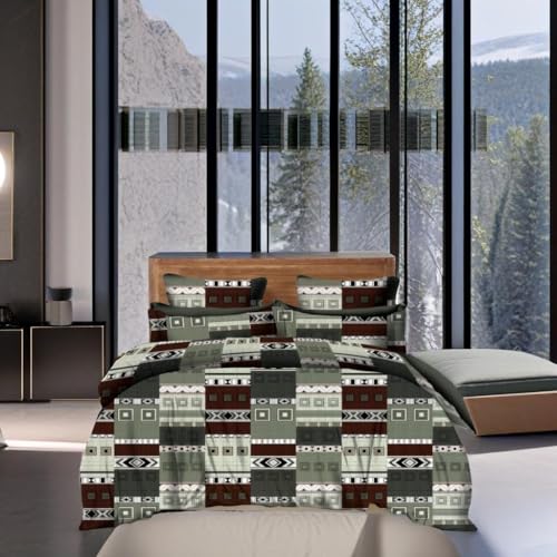 Dammn Decores Polyster 120 TC Urban Mosaic Bedding Set for Double Bed with 2 Pillow Covers | Breathable - Geometric Mosaic - Double (2.20x2.30 mtr)