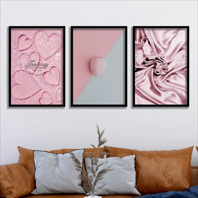 SAF paintings Set of 3 Love Theme Wall Painting for Home Decoration SA-BLACKMX33509