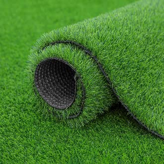 Artificial Grass Turf Mat Green Synthetic Carpet Fake Lawns Landscape Garden, Home, Balcony, Terrace Natural Green (6.6X20 Feet)