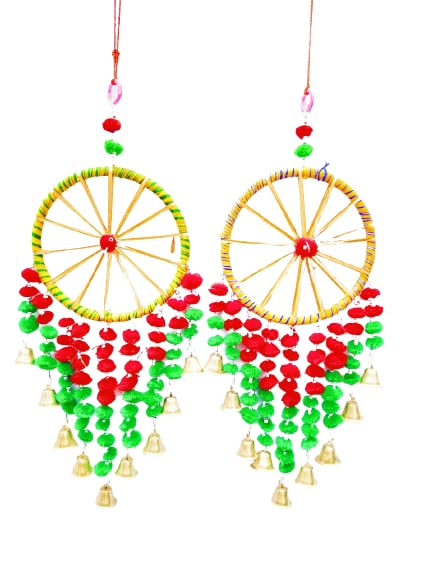 AVIKA Art and HANDICARAFT Decorative Wall Hanging Toran/Wind Chimes for Home (Set of 2) (Multi 8)