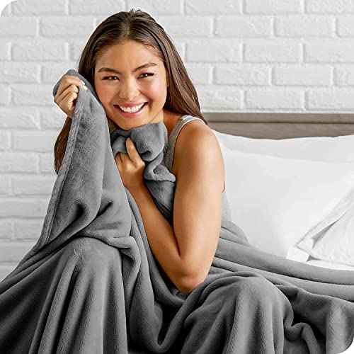 VAS COLLECTION® Premium Plush Single Blanket | 300 GSM Lightweight Cozy Soft for Bed, Sofa, Couch, Travel & Camping| 150x220 cm or 60X86 inches | Grey