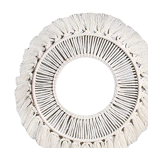 ATORSE® Round Macrame Wall Mirror Hanging Home Living Room Bedroom Hallway Tassel