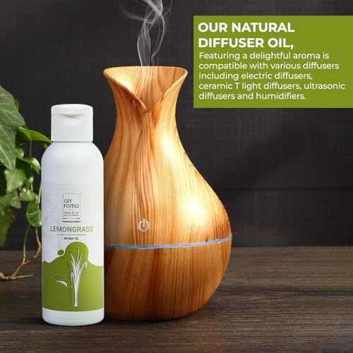 AIR-ROMA Pure, Natural and Undiluted Lemon Grass Aroma Diffuser Oil, 100ml | Strong & Long-Lasting Aroma - Fragrance Oil for Home, Office, Candles