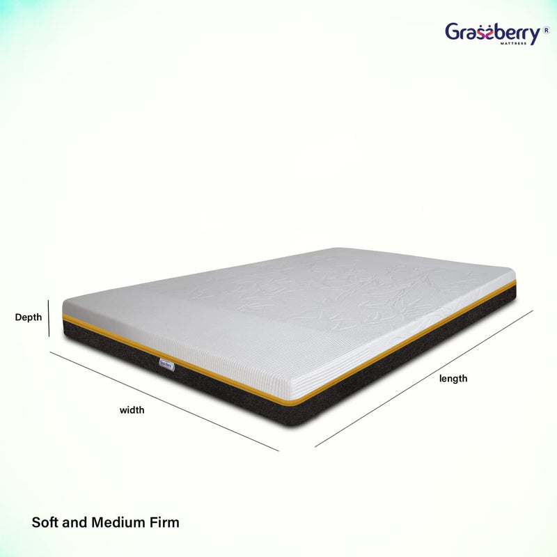 Grassberry Dual Comfort Natural Latex Mattress - Pure 100% Natural Latex with Bamboo Fabric(78x60x6)