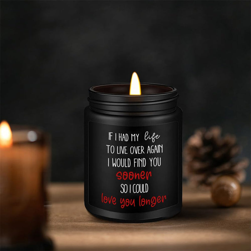 Valentines Day Gifts for Boyfriend from Girlfriend Love Candle Funny Gifts for Husband from Wife - 7 Oz Lavender Scented Soy Canle - Romantic Birthday Anniversary Presents for Him Men