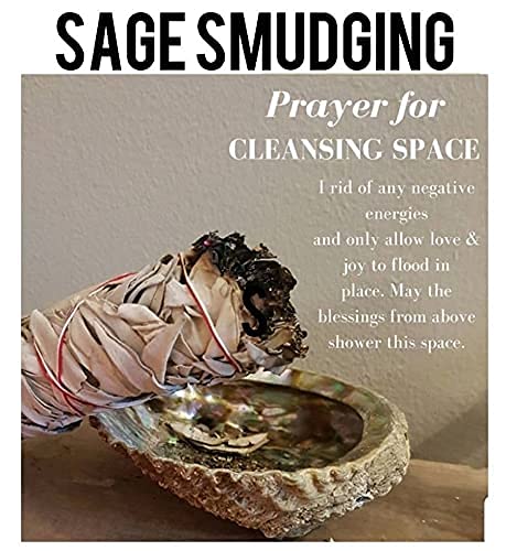 ESSENCIO Shop Pure Natural White Sage 4 Bundles Smudging Sticks (6-7 Inches) - Each Piece of 27-33 Grams Removes Negativity, PURIFY Aura