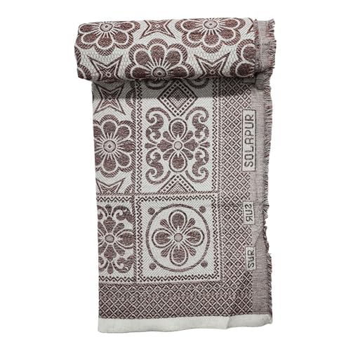 AMBIKA Stores Cotton Single Size 300 TC Solapur Chaddar Blanket, Multy Colour, Pack of 1, Skinfriendly