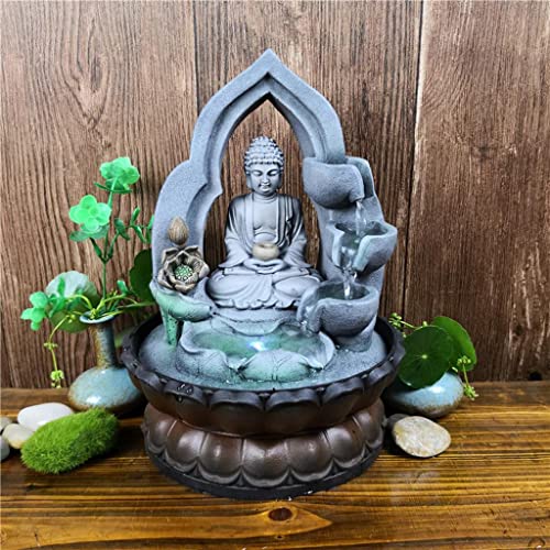 ATORSE® Zen Fountain Buddha Desktop Waterfall Ornament Yoga Figurine Us Plug Statue