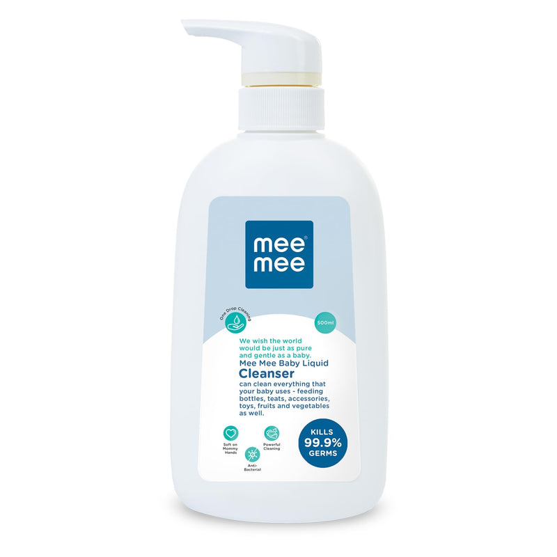 Mee Mee Anti-Bacterial Baby Liquid Cleanser | Kills 99.9% Germs | Feeding Bottle Cleaner Liquid Bowls/Toys/Food/Accessories (500 ml - Bottle)