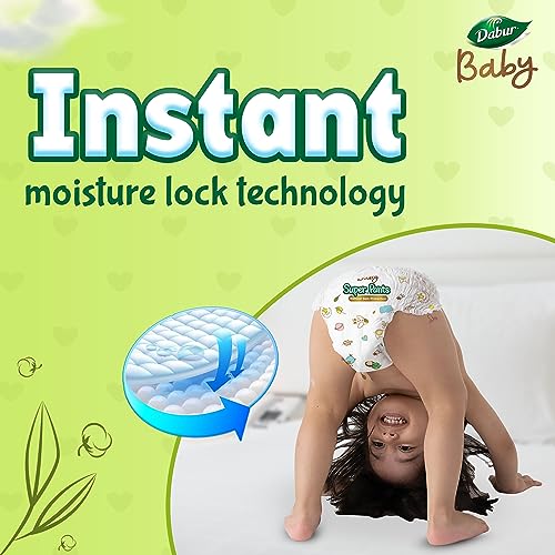 Dabur Baby Super Pants - XXL (22 pieces) | 15-25 kg | Baby Wipes Infused with Shea Butter & Vitamin E | Insta-Absorb Technology | Natural Skin Protection | NO Added Parabens & Fragrances