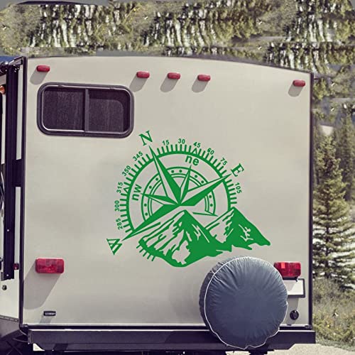 GADGETS WRAP Vinyl Decal Sticker Camper RV Compass Mountains Green (Item Finish Size : 68cm x 56cm)