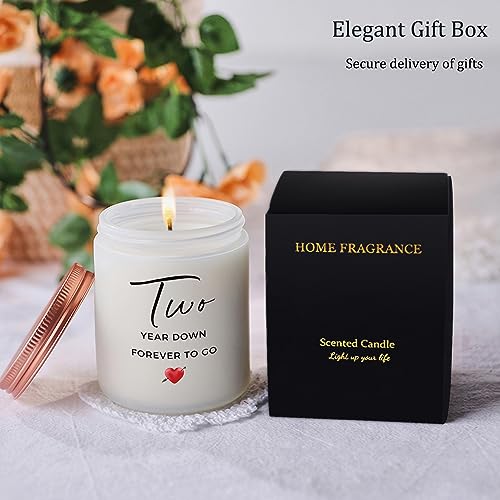 2 Years, 2th, 2st, Two Years, Second Anniversary Candles Gifts for Him Her Couple- Best Happy 2nd Wedding Cotton Anniversary Girlfriend Boyfriend Wife Husband Gifts